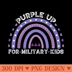 rainbow purple up military child awareness - sublimation backgrounds png