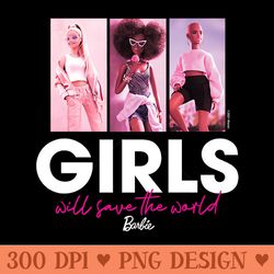 barbie - girls will save the world premium - sublimation backgrounds png