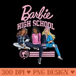 barbie - high school dolls raglan baseball - mug sublimation png