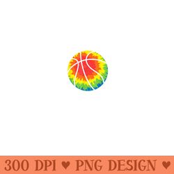 retro basketball 60s colorful rainbow tie dye - download png images