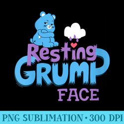 s care bears grumpy bear resting grump face cloudy mood logo - png graphics