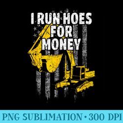 heavy equipment operator i run hoes for money usa flag - png templates