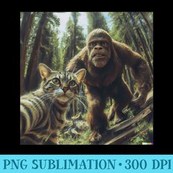 cat bigfoot sasquatch selfie photo funny retro classic humor premium - png graphics