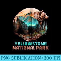 yellowstone national park alaska grizzly bear mountain hike - high quality png picture