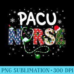 pacu nurse xmas santa hat funny nursing christmas pattern - high resolution png file