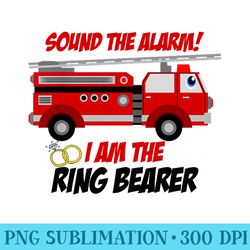 ring bearer sound the alarm fire truck wedding - png design resource