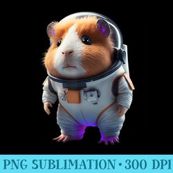 guinea pig astronaut furry potato guinea pig funny - transparent shirt mockup