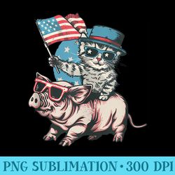 4th of july cat pig american flag patriotic fourth of july - transparent png design