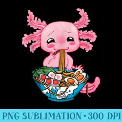 kawaii axolotl noodles lovers japanese culture axolotl fans - unique png artwork