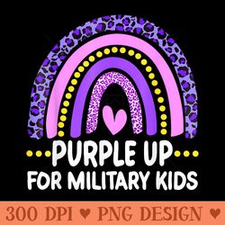 purple up for military child month 2024 leopard rainbow - trendy png designs