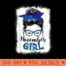 november girl galaxy woman face messy bun hair bandana bday - high resolution png designs