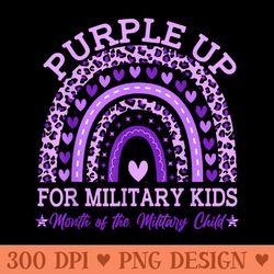 purple up military rainbow month of the military child - transparent png download