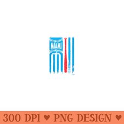 vintage miami baseball flag patriotic baseball - png templates download