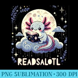 axolotl books readsalotl reading bookworm girls - digital png downloads