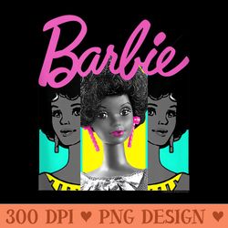 barbie - afro barbie trio - sublimation patterns png