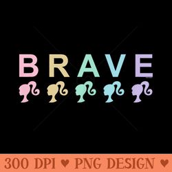 barbie - brave pastel logo heads - sublimation images png download