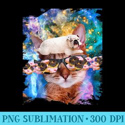 space galaxy cat and dog wearing donut glasses raglan baseball - download high resolution png