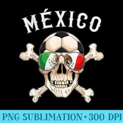 mexico pirate soccer fan skull with mexican flag - png resource download