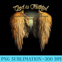 god is faithful christian scripture angel wings - download transparent graphic
