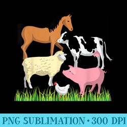 farmer animals children cool young barn animals - download png illustration