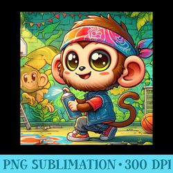 kawaii monkey graffiti the monkeys artist - shirt graphics for download