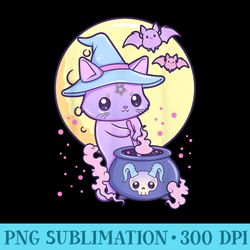 kawaii pastel goth cute creepy witch cat wicca - transparent png download