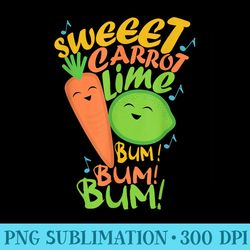 sweet carrot lime bum bum bum funny lyrics kawaii - png download high quality
