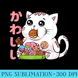 funny kawaii fat cats 90s japanese aesthetic chibi anime cat - high resolution png download