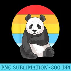 retro sunset panda for men vintage panda - unique sublimation png download