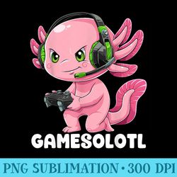 gamer axolotl gamesolotl fish gaming video gamer anime - png download artwork