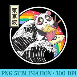 panda bear ramen noodles japanese wave anime rainbow kawaii - png graphics download