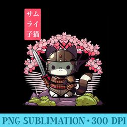 kawaii samurai kitten with cherry blossom japanese anime - png design files