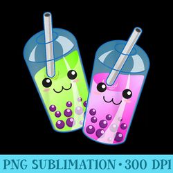 cute kawaii boba tea cute bubble tea - sublimation patterns png