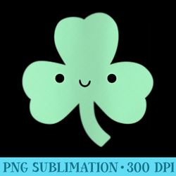 s pastel mint green kawaii shamrock pocket for st. paddys day - png design assets