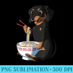 funny japanese anime ramen noodles dachshund - png download source