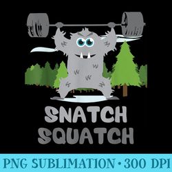 snatch squatch cartoon beast gym - shirt vector illustration