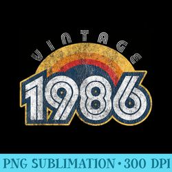 vintage 1986 35th birthday sunset graphic - png sublimation