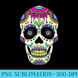 sugar skull colorful head afterlife calavera mexican - png download clipart