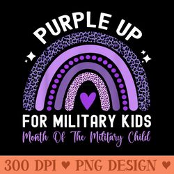 purple up for military rainbow military child month - sublimation images png download