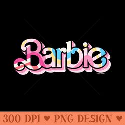 barbie - pastel pattern logo sweatshirt - sublimation backgrounds png