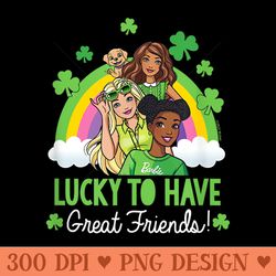 barbie - st. patrick's day lucky to have great friends group - sublimation backgrounds png