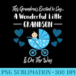 gender reveal grandma baby cute grandson funny - png prints