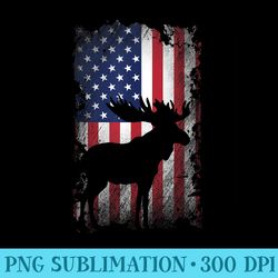 patriotic moose american flag cool wild animals lover - png illustration download
