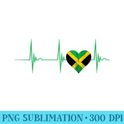 jamaica heart jamaican heartbeat ekg pulse jamaican pride - png file download