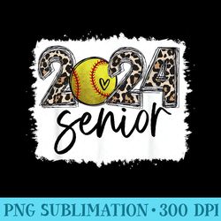 softball senior 2024 leopard girl graduate party - transparent png collection