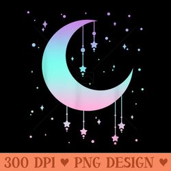 pastel moon kawaii pastel goth - png download