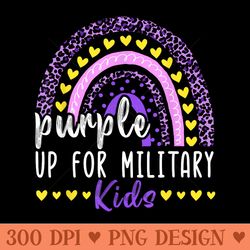 purple up for military military child month rainbow - digital png downloads