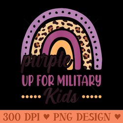 purple up for military military child month rainbow - unique png artwork