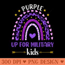 purple up for military rainbow military child month - sublimation artwork png download