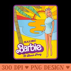 malibu barbie the beach party - sublimation backgrounds png